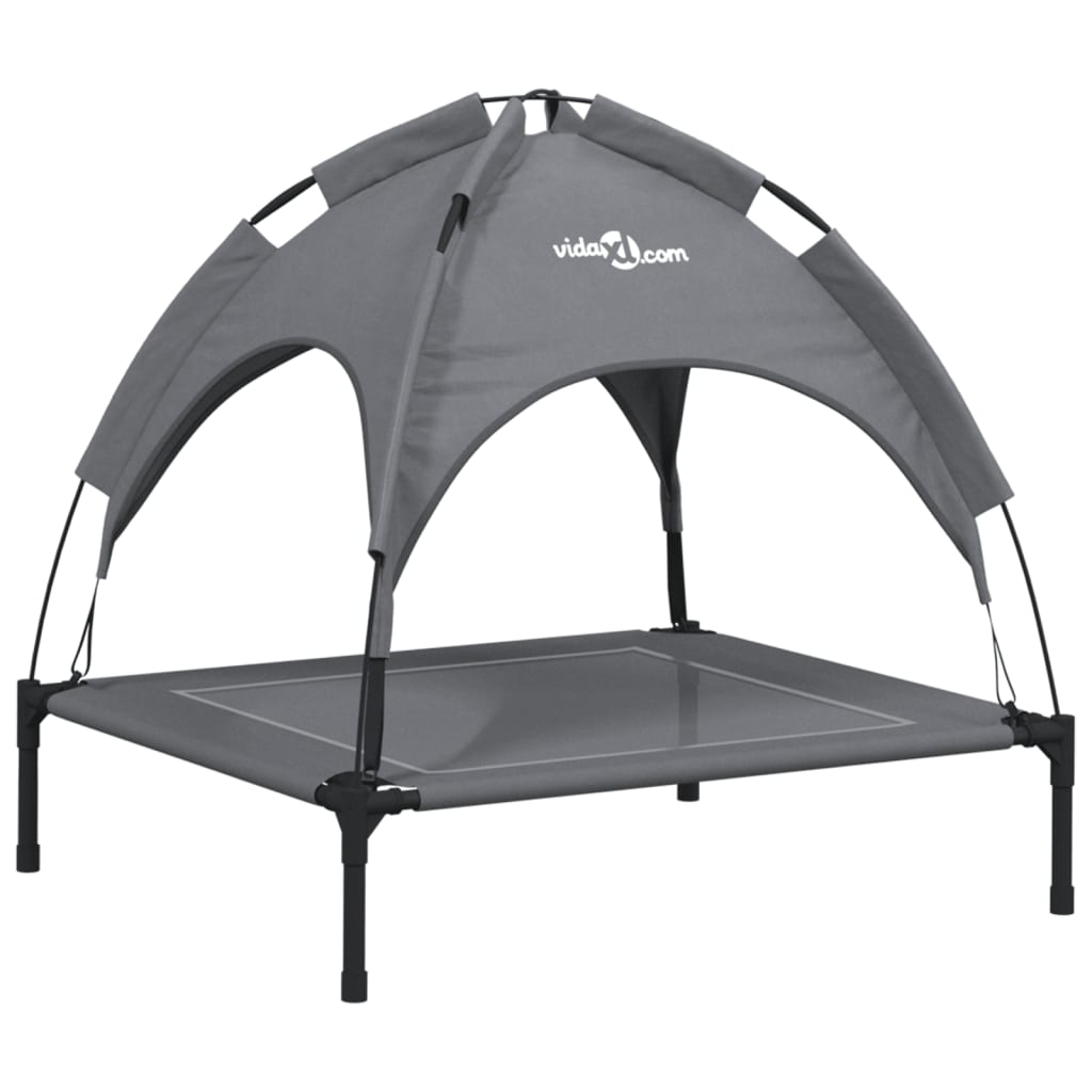 VidaXL Hundebett mit Sonnendach, Oxford-Gewebe und Stahl, Anthrazit