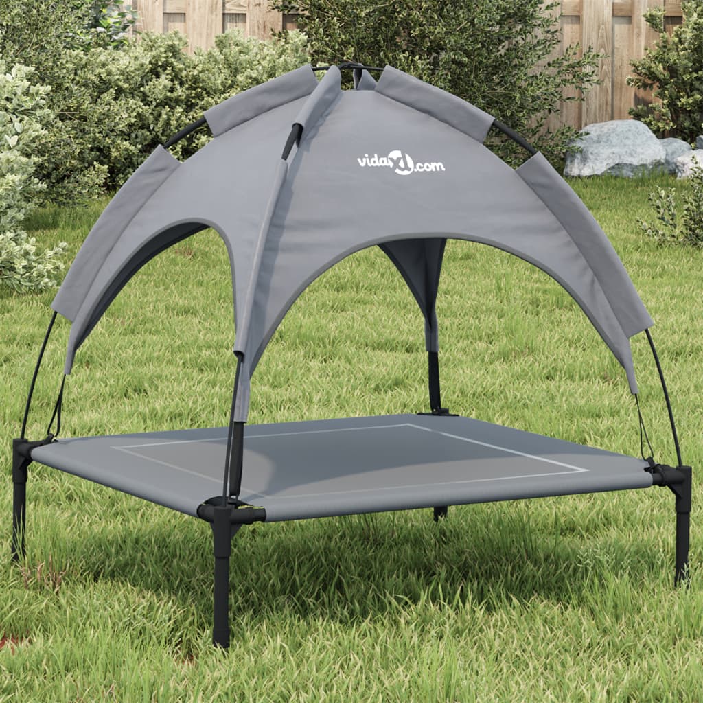 VidaXL Hundebett mit Sonnendach, Oxford-Gewebe und Stahl, Anthrazit