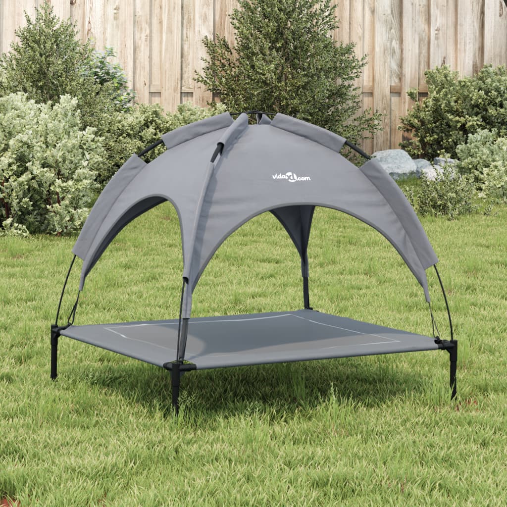 VidaXL Hundebett mit Sonnendach, Oxford-Gewebe und Stahl, Anthrazit