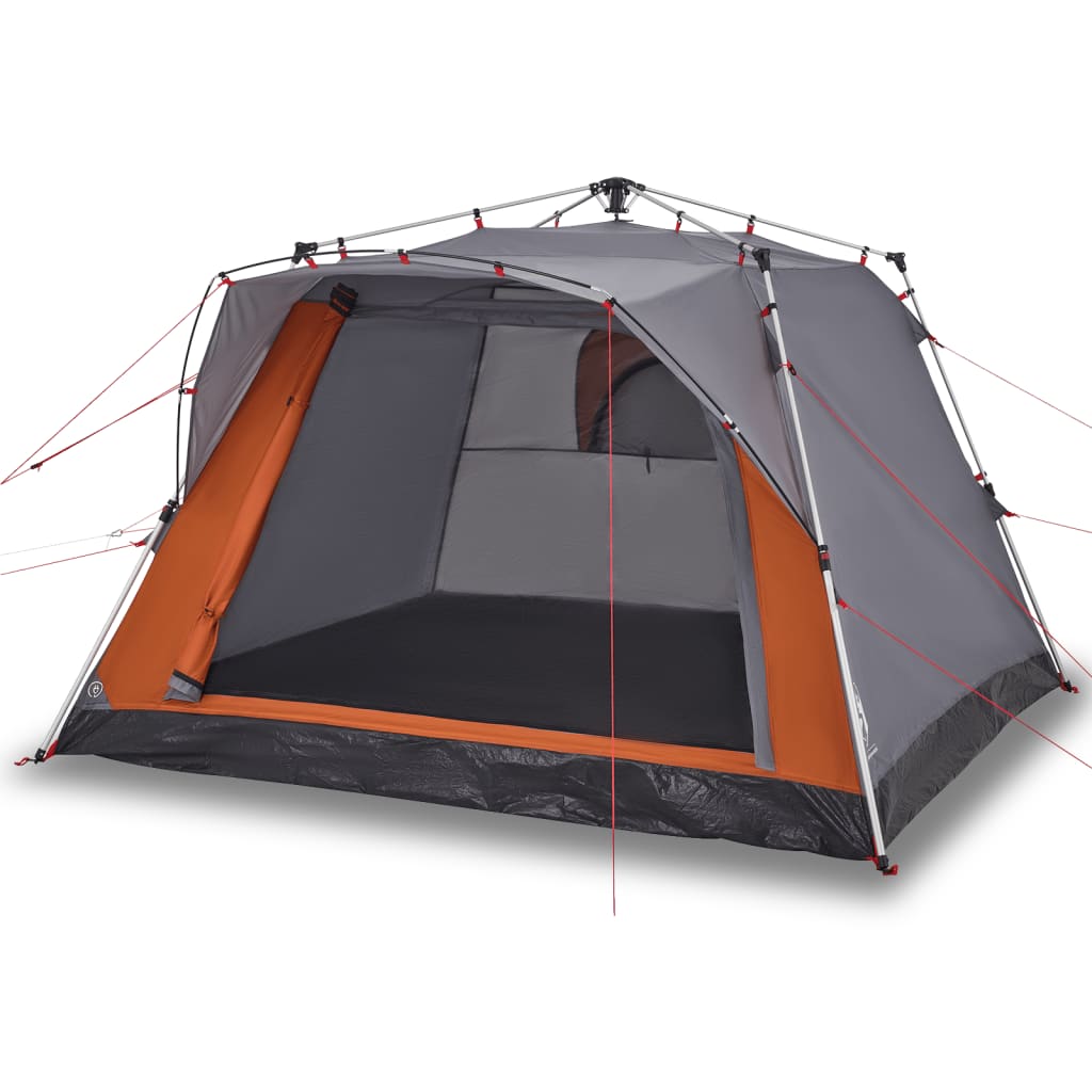 VidaXL Camping-Zelt 4-Personen schneller Veröffentlichung Grau und Orange