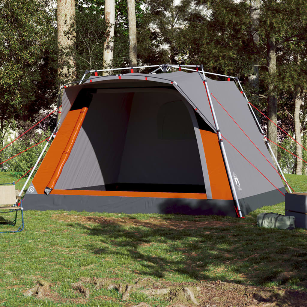 VidaXL Camping-Zelt 4-Personen schneller Veröffentlichung Grau und Orange