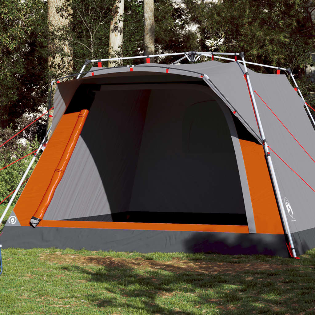 VidaXL Camping-Zelt 4-Personen schneller Veröffentlichung Grau und Orange
