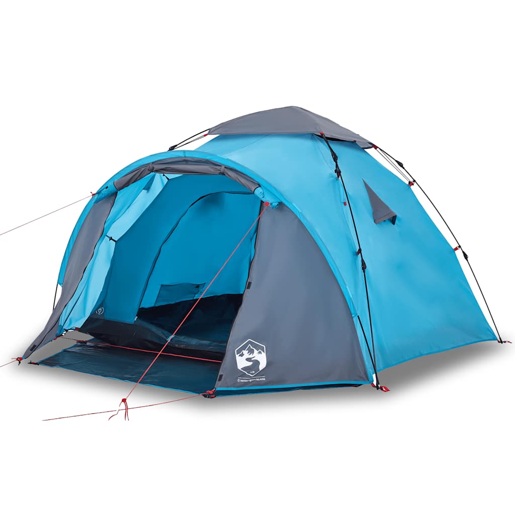 VidaXL Kuppelzelt für 3 Personen mit Schnellverschluss, Blau