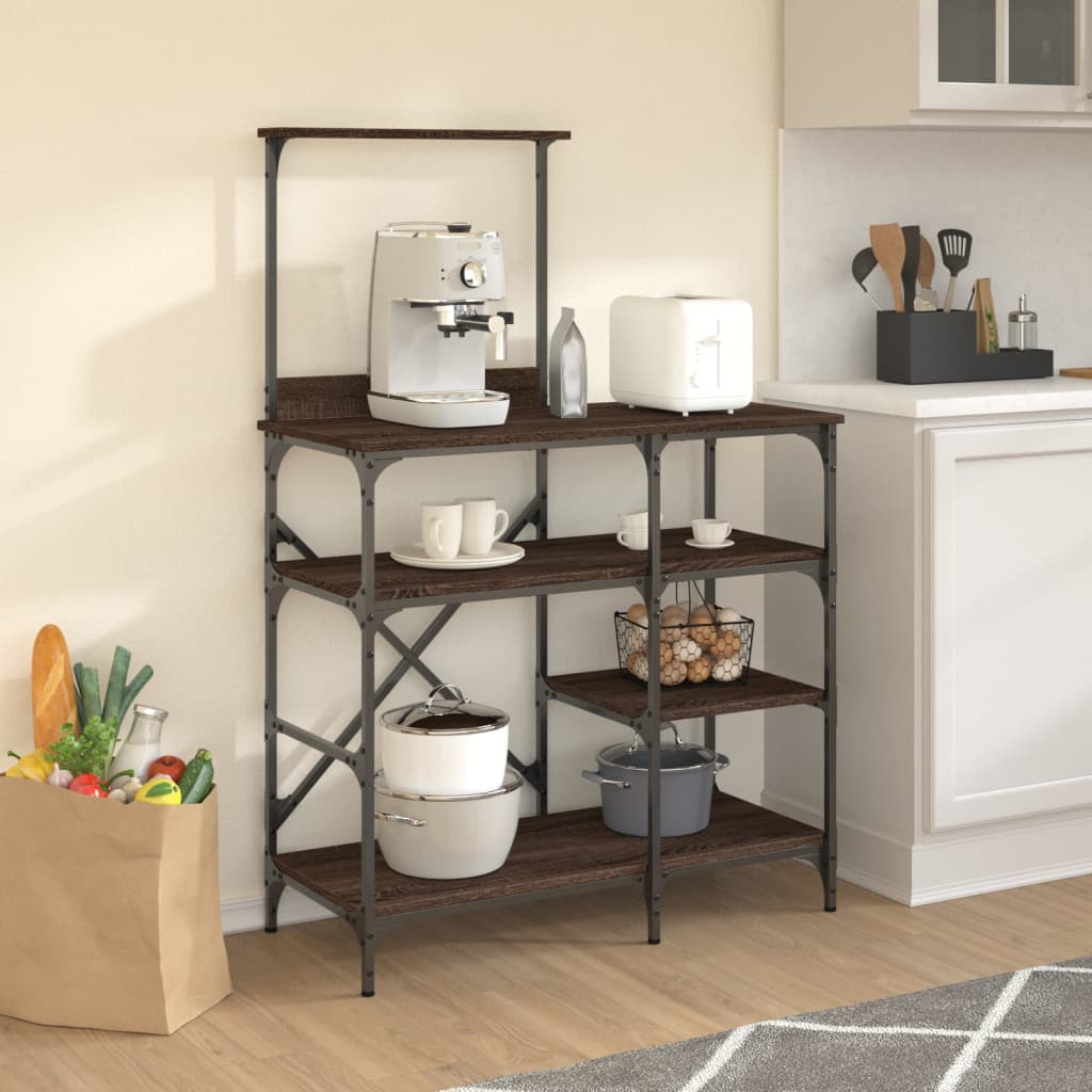 VidaXL Bäckerregal 90x40x132 cm aus Holz und Metall