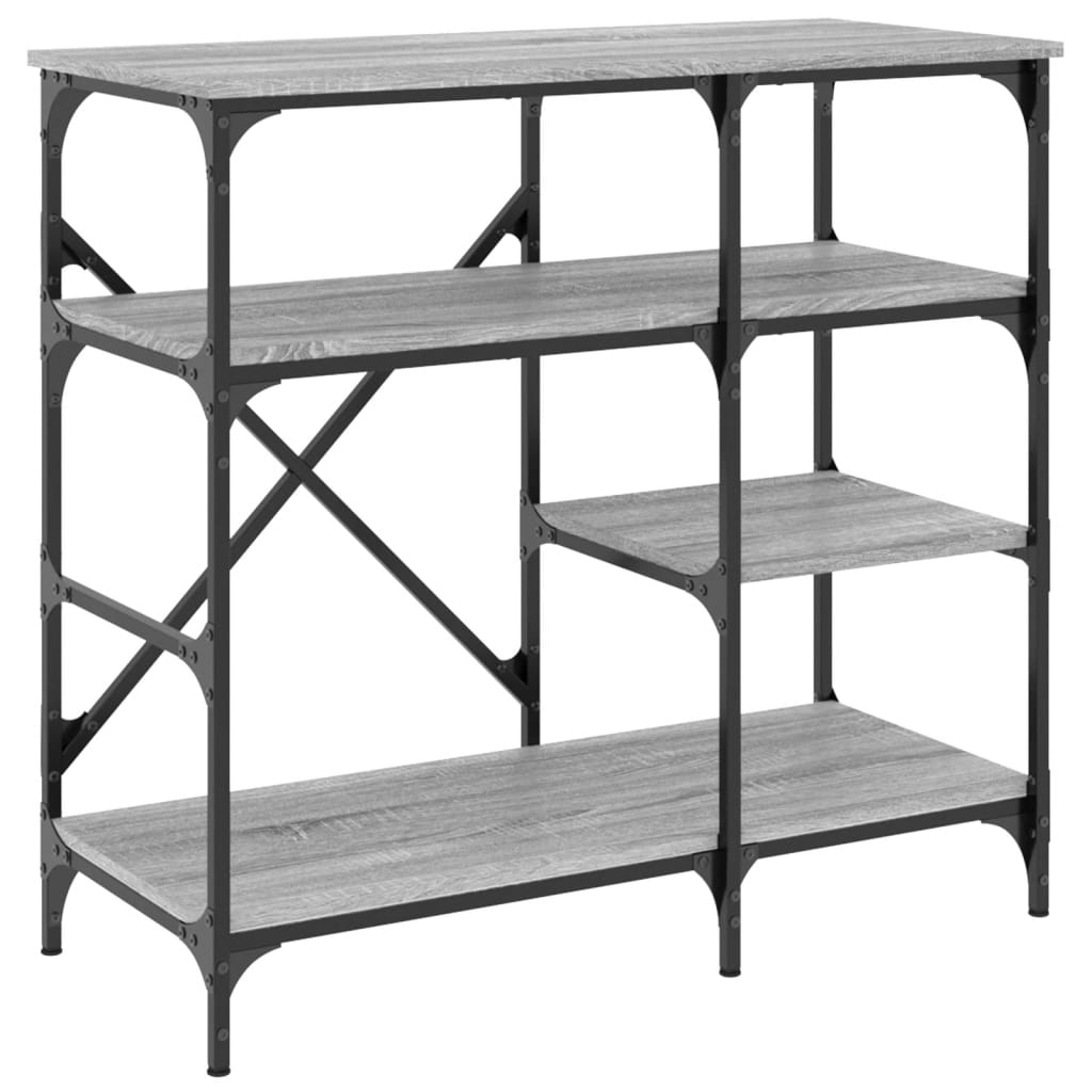 VidaXL Bäckerregal 90x40x84 cm aus Holz und Metall, grau Sonoma