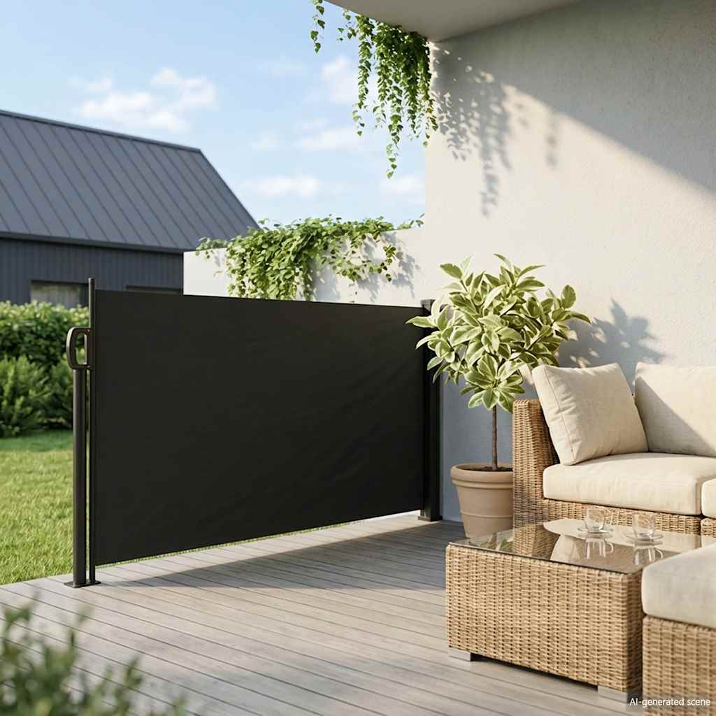 Vidaxl windscherm uittrekbaar 100x500 cm zwart