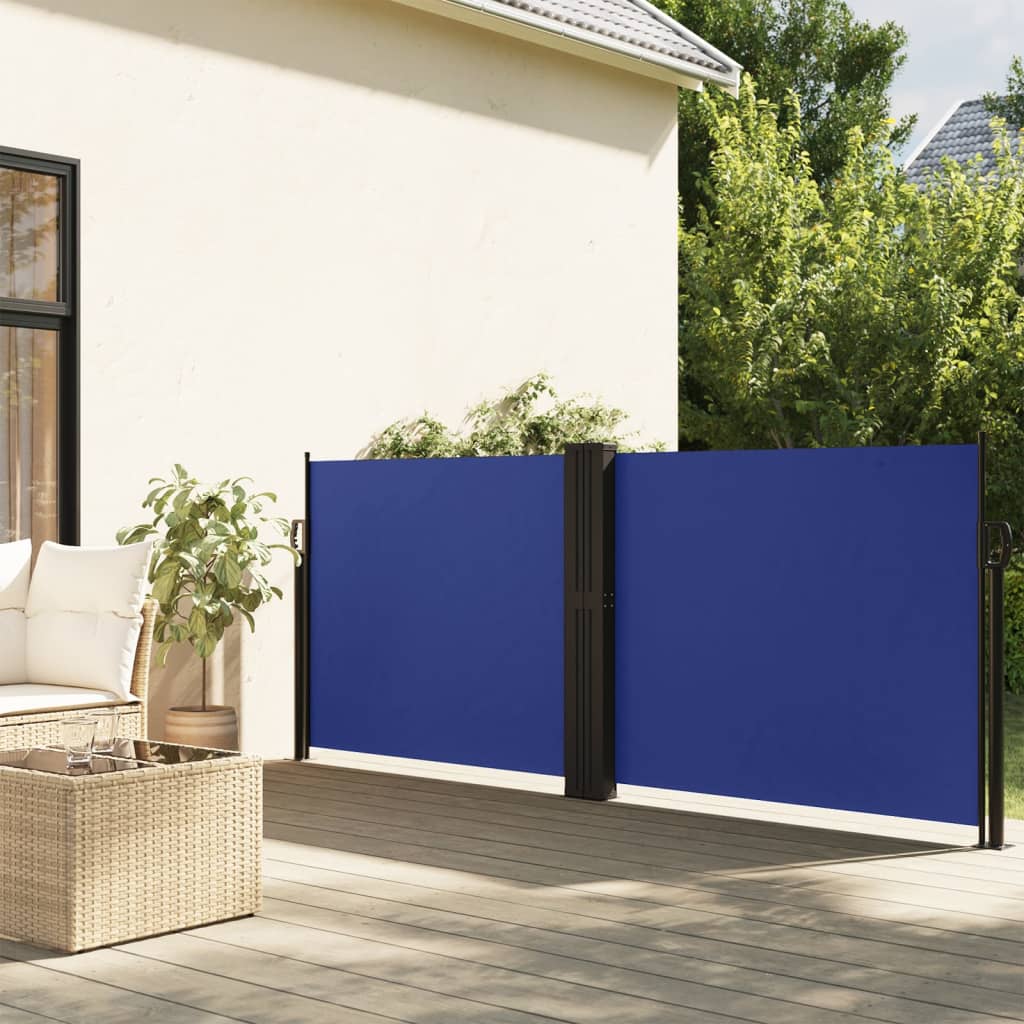 VIDAXL -Windschutz ausziell 140x1200 cm blau