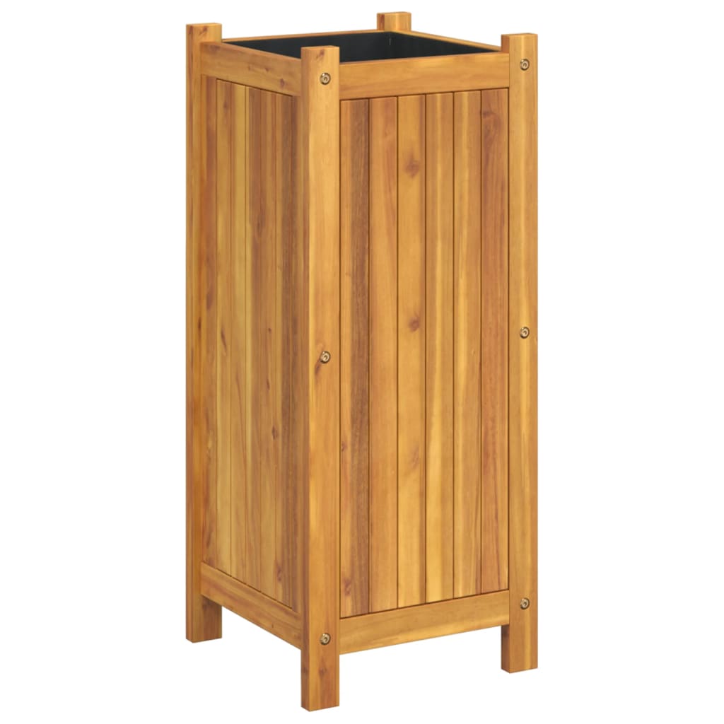 VIDAXL -Planzer mit Auskleidung 31x31x75 cm festes Akazienholz