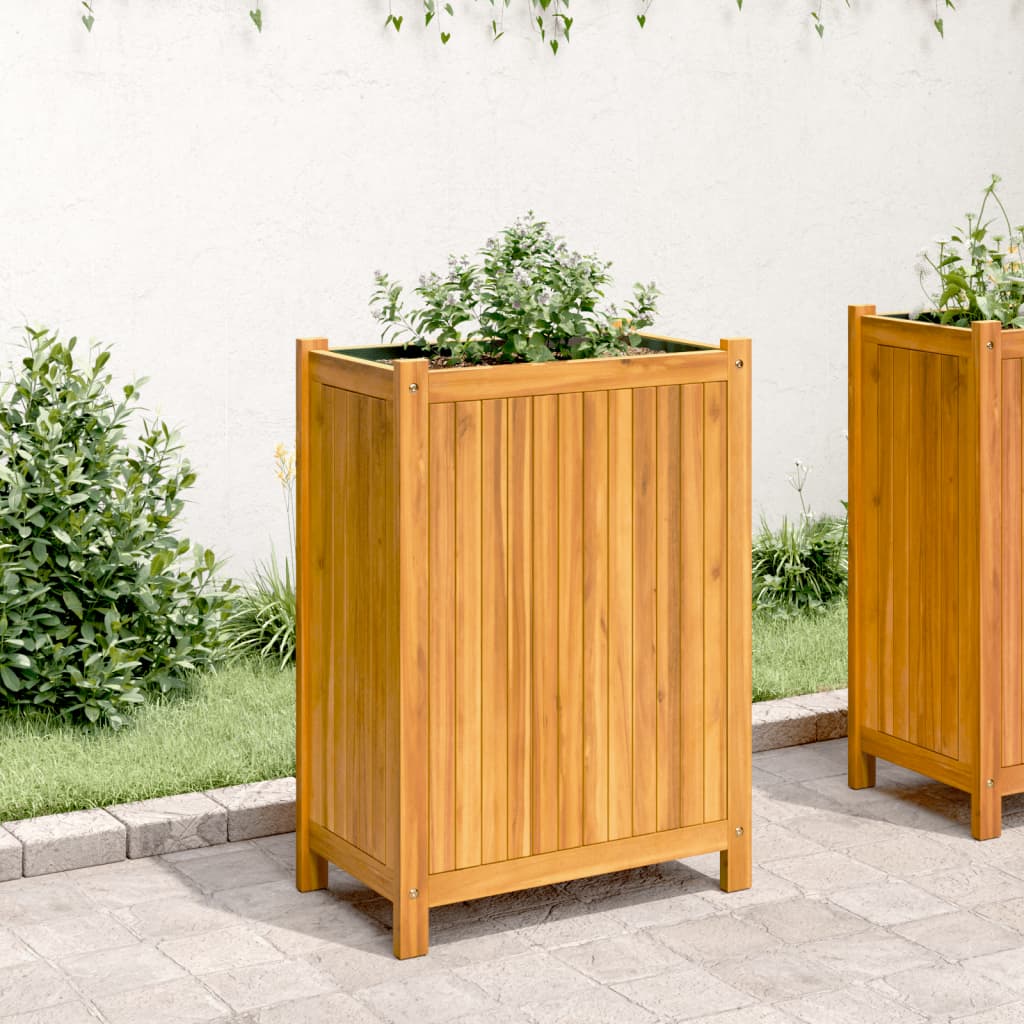VIDAXL -Planzer mit Auskleidung 54x31x75 cm Festes Akazieholz