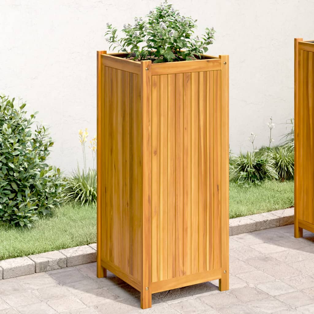 VIDAXL -Planzer mit Auskleidung 42x42x100 cm Festes Akazieholz