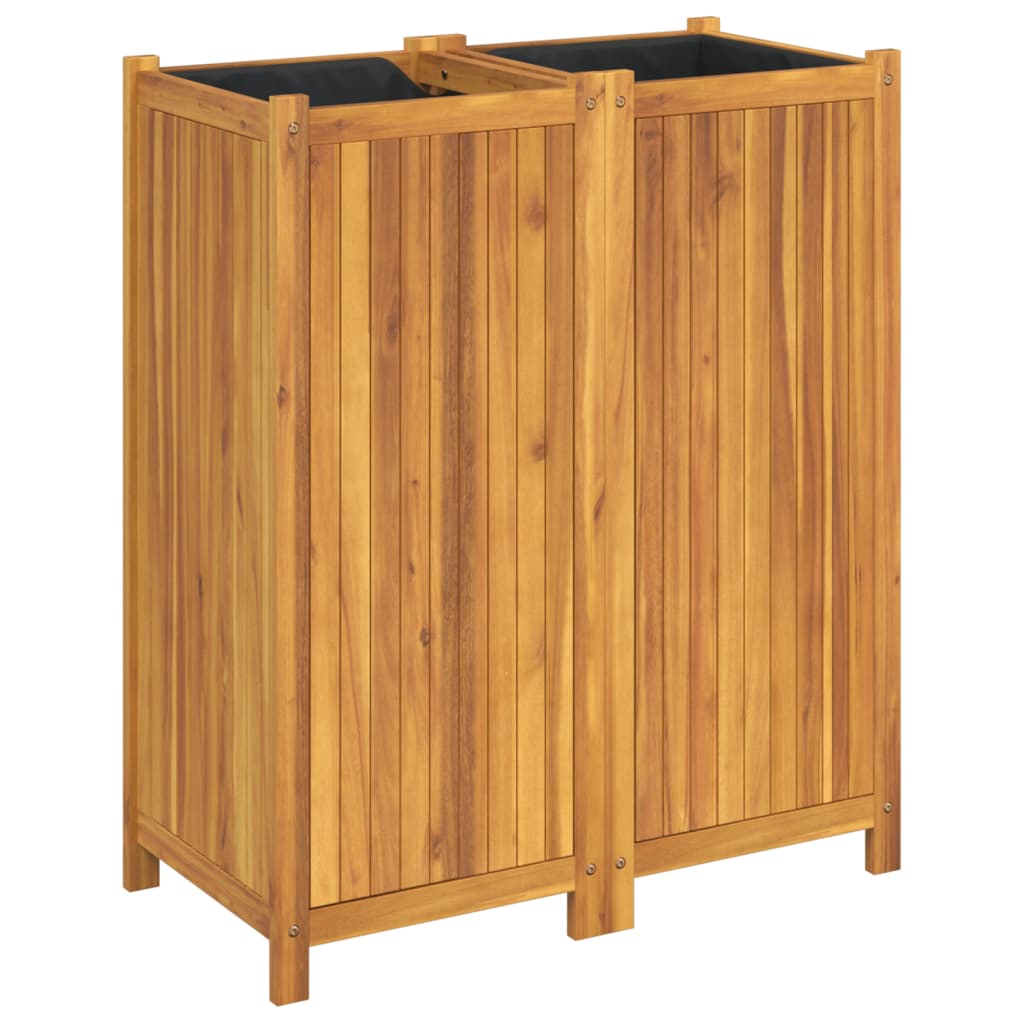VIDAXL -Planzer mit Auskleidung 84x42x100 cm Festes Akazieholz