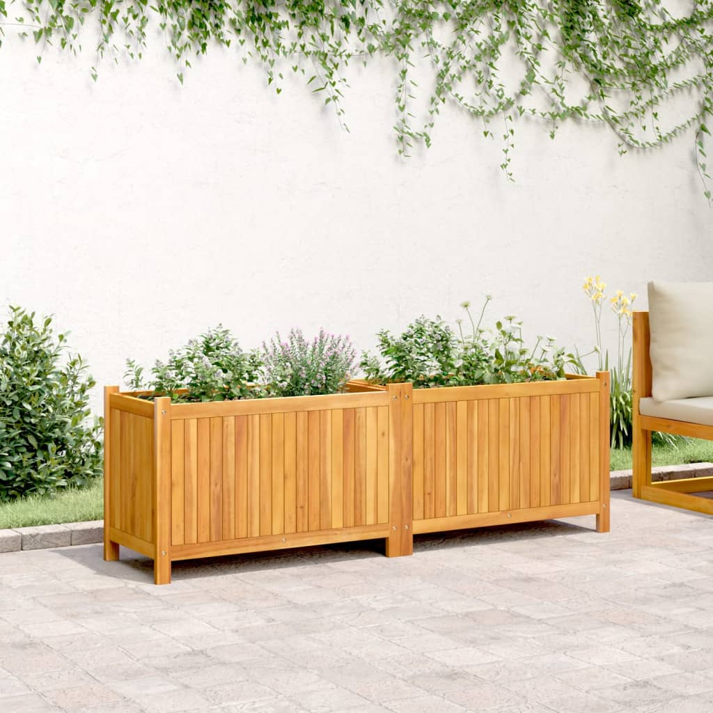 VIDAXL -Planzer mit Auskleidung 153x38,5x50 cm Festes Akazieholz
