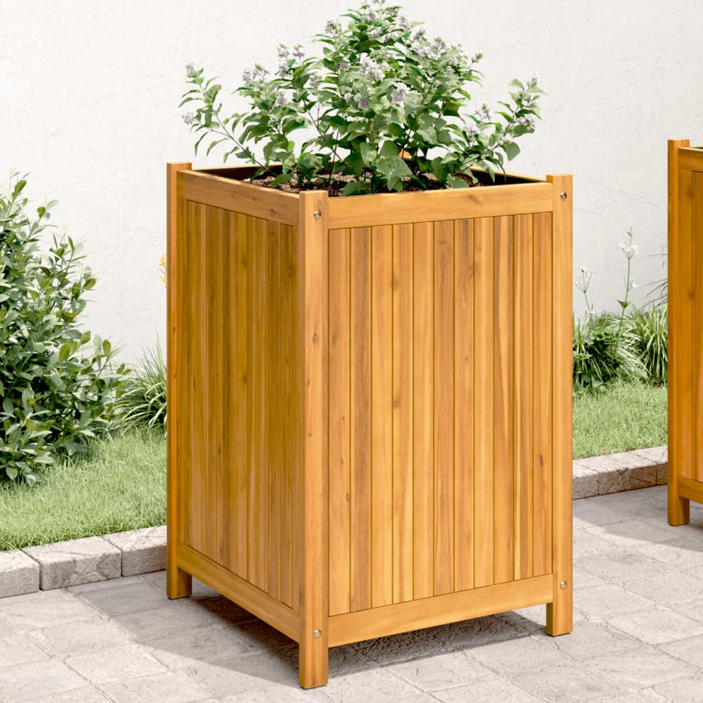 VIDAXL -Flanzer mit Stütze aus 50 x 50 x 75 cm Festkörper -Akazienholz