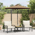 Vidaxx - Sonnenschirm mit LEDs und Stahlpol 225x225x212 cm Taupe