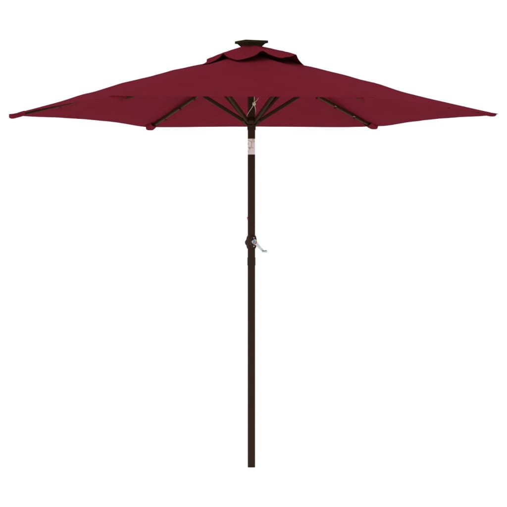 Vidaxx - Sonnenschirm mit LEDs und Stahlpol 225x225x212 cm Burgunderrot