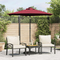 Vidaxx - Sonnenschirm mit LEDs und Stahlpol 225x225x212 cm Burgunderrot