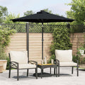VidaXL - Sonnenschirm mit LEDs und Stahlpol 225x225x212 cm schwarz