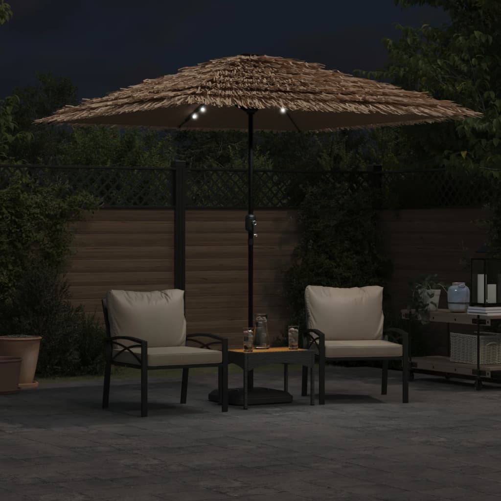 Vidaxxl - Sonnenschirm mit LEDs und Stahlpol 248x248x248 cm Braun