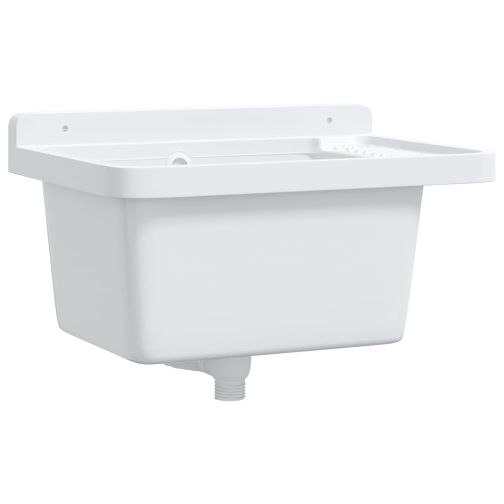 VidaXL Wandwaschbecken 50x35x24 cm Harz Weiß