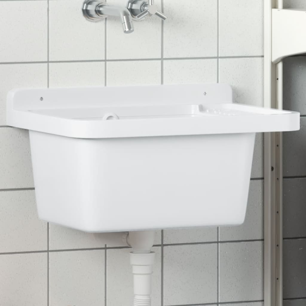 VidaXL Wandwaschbecken 50x35x24 cm Harz Weiß