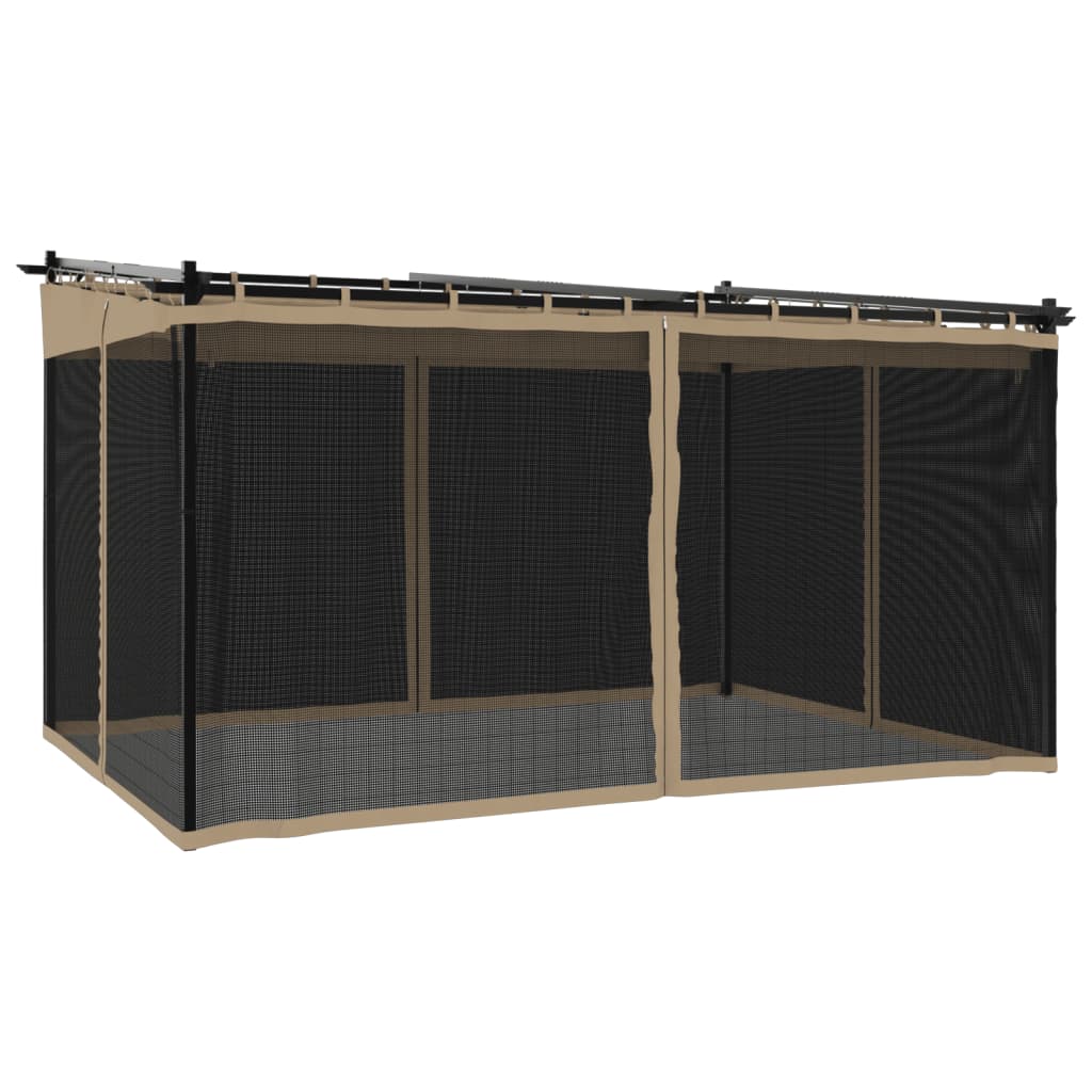 Vidaxl-Laube mit Seitenwänden aus Mesh 4x3 m Stahl Taupe