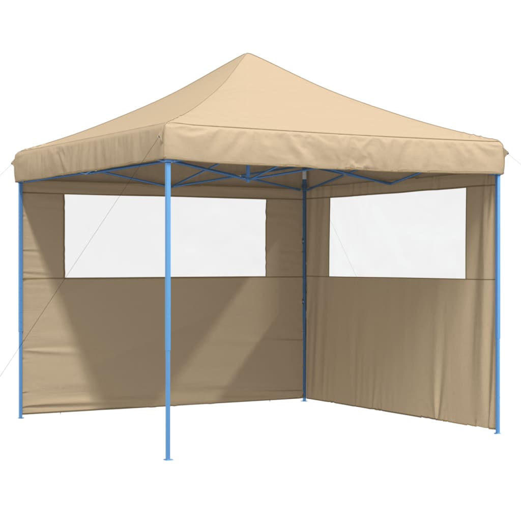 VidaXL Partyzelt Faltbares Popup mit 2 Seitenwänden Beige