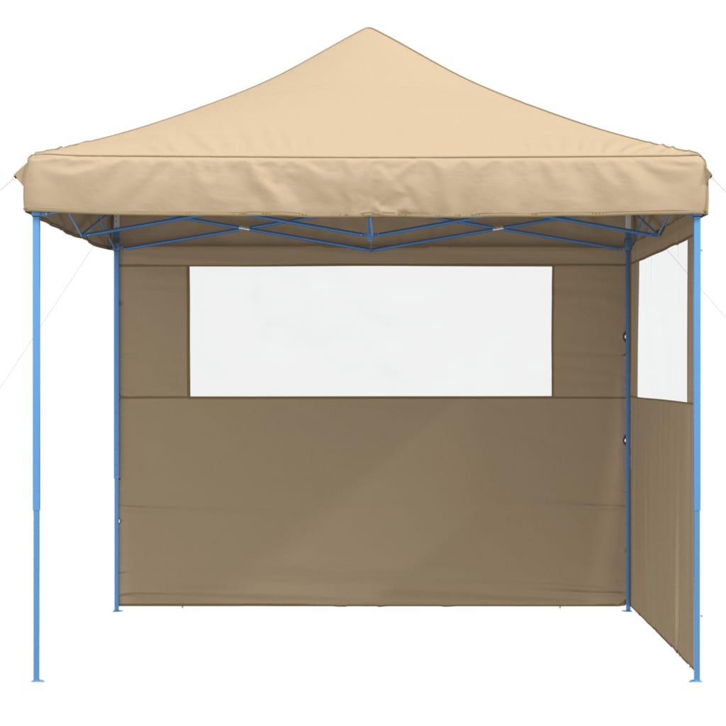 VidaXL Partyzelt Faltbares Popup mit 2 Seitenwänden Beige