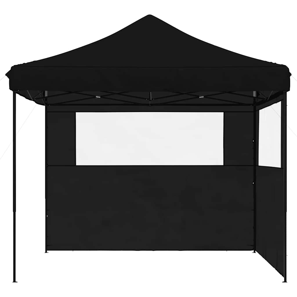 Vidaxl partytent inklapbaar pop-up met 2 zijwanden zwart