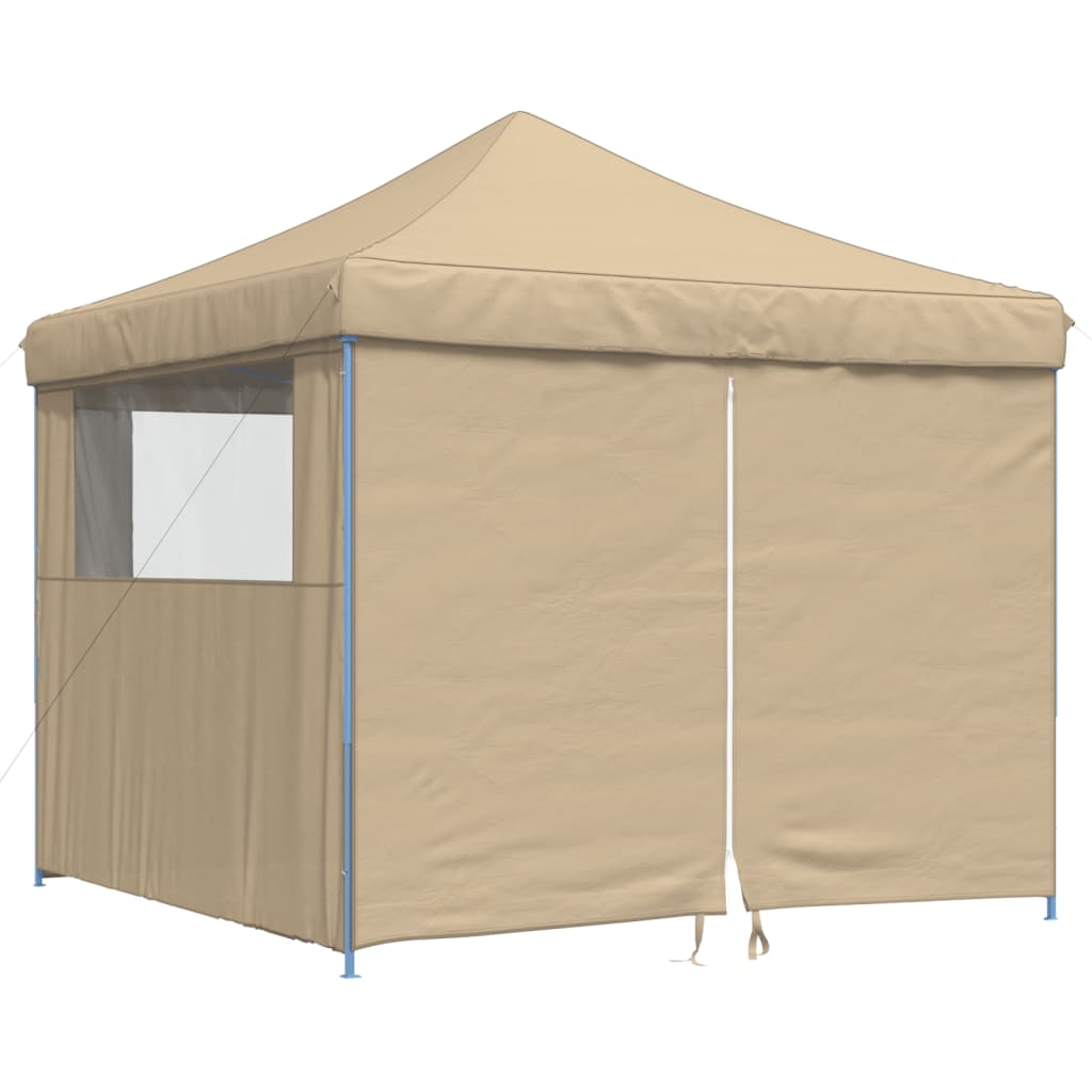 VidaXL Partyzelt Faltbares Popup mit 4 Seitenwänden Beige