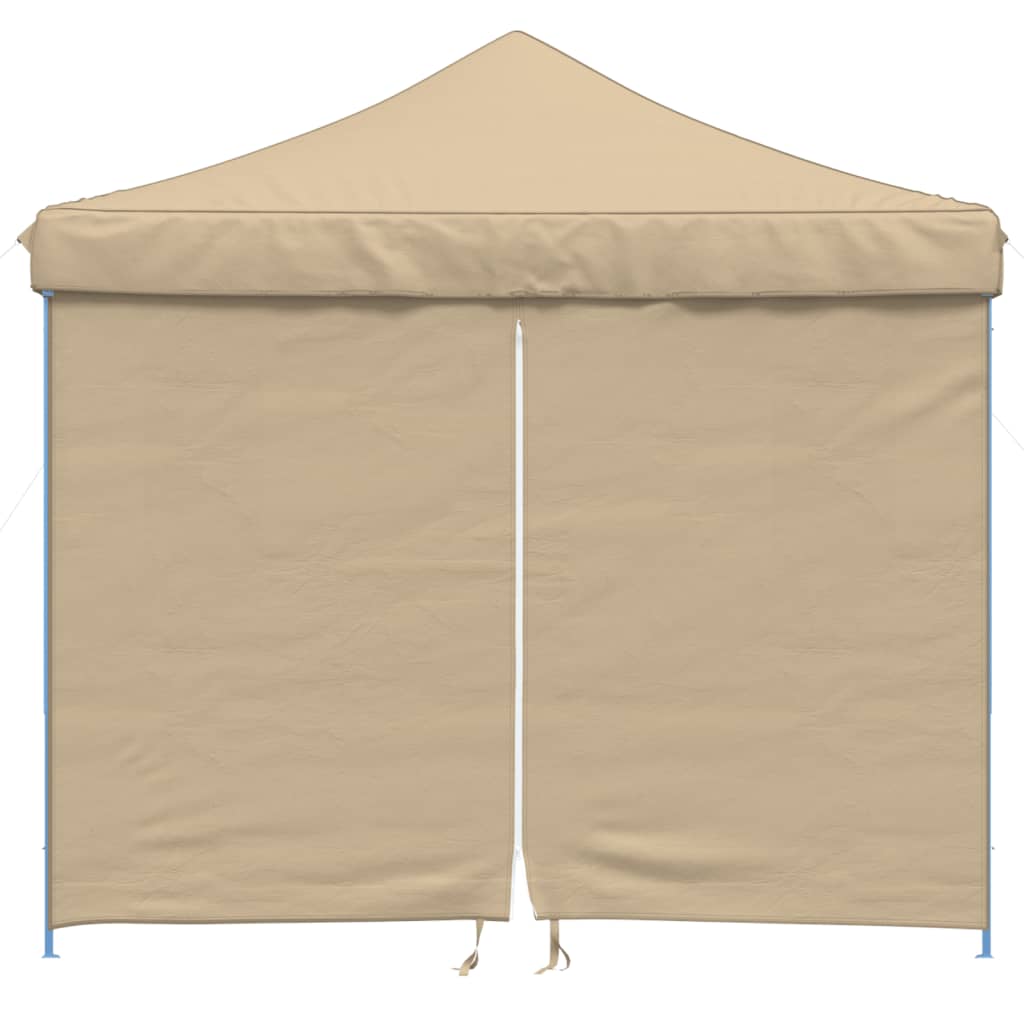 VidaXL Partyzelt Faltbares Popup mit 4 Seitenwänden Beige