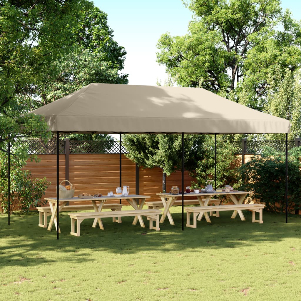 VidaXL Partyzelt faltbares Popup 580x292x315 cm Taupe