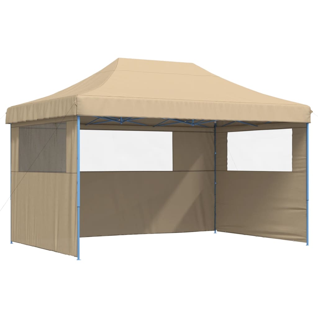 VidaXL Partyzelt Faltbares Popup mit 3 Seitenwänden Beige
