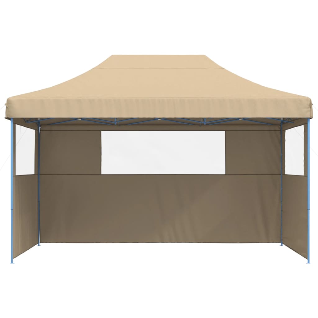 VidaXL Partyzelt Faltbares Popup mit 3 Seitenwänden Beige