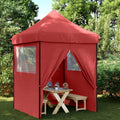 Vidaxl partytent inklapbaar pop-up met 4 zijwanden bordeauxrood