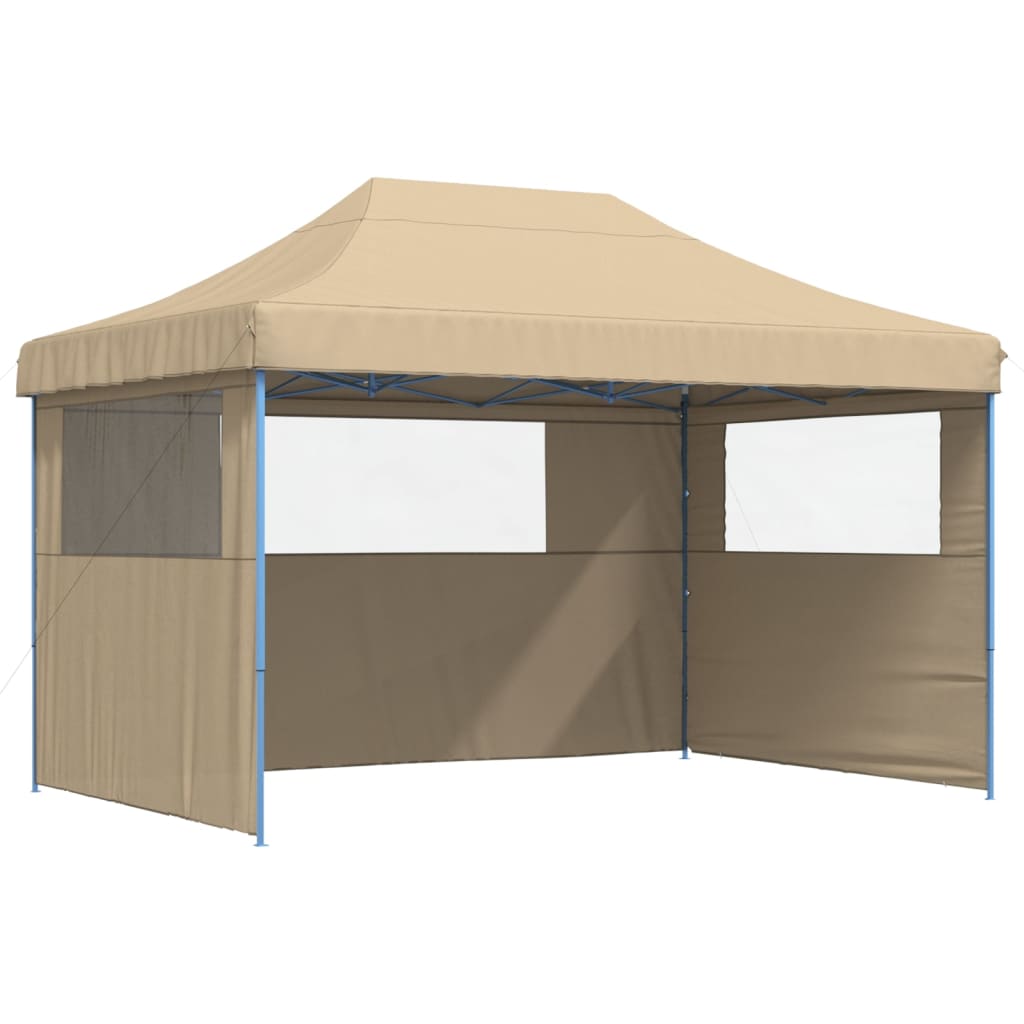 VidaXL Partyzelt Faltbares Popup mit 3 Seitenwänden Beige