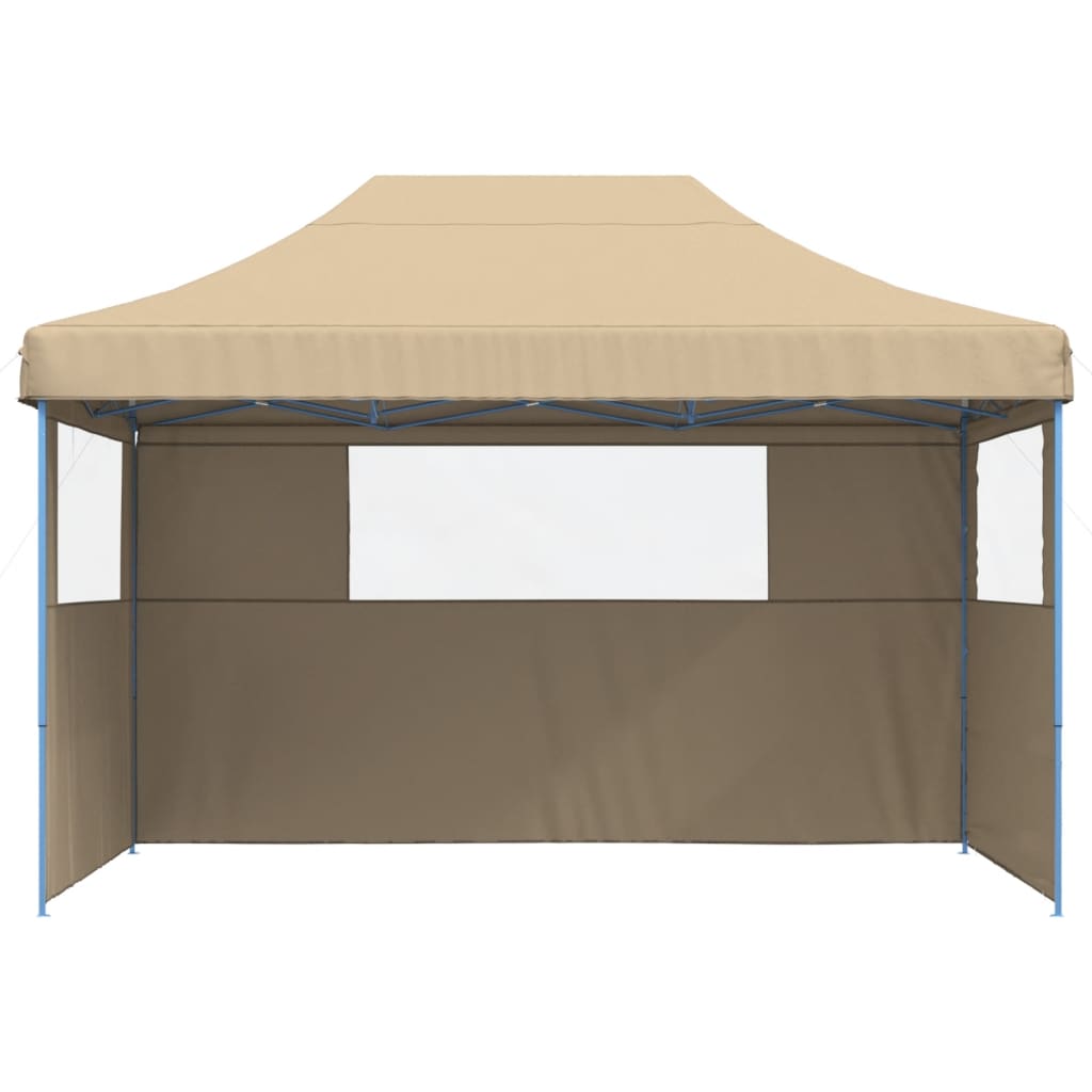 VidaXL Partyzelt Faltbares Popup mit 3 Seitenwänden Beige