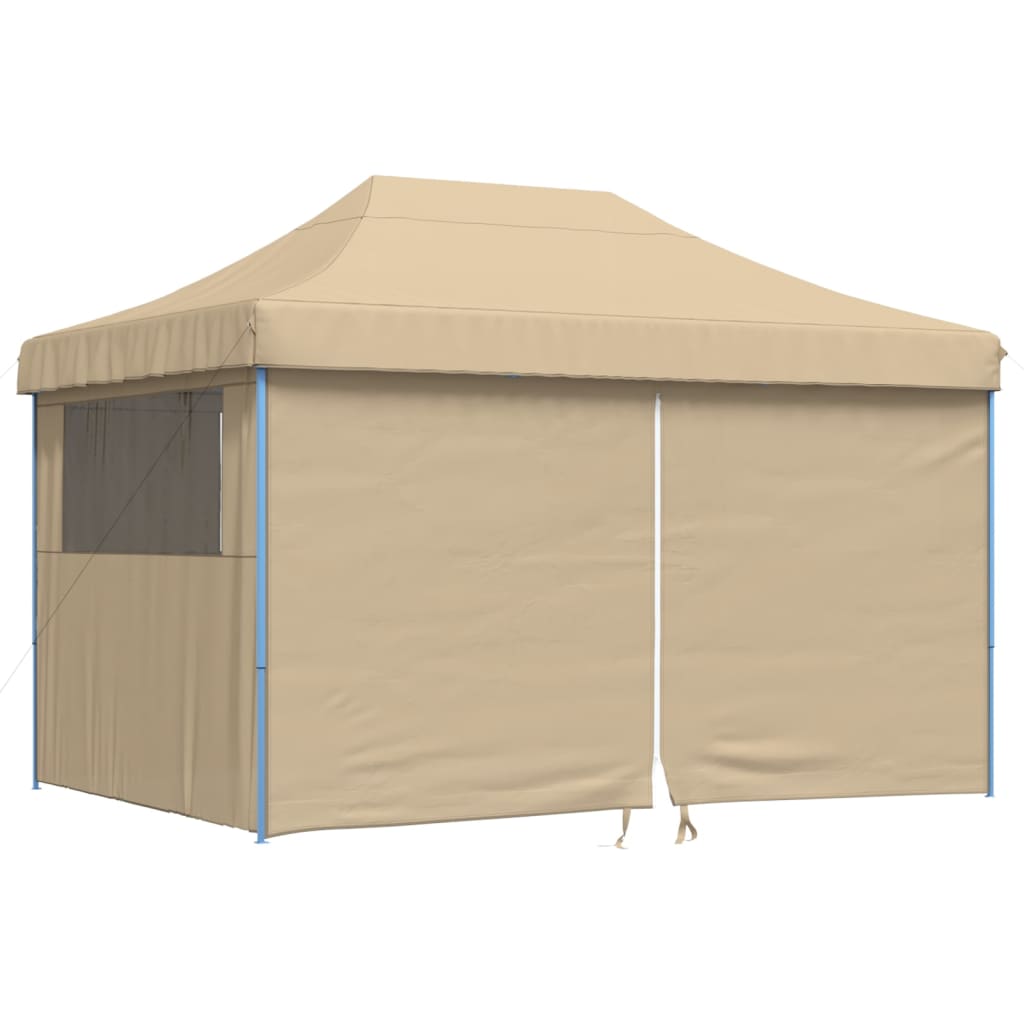 VidaXL Partyzelt Faltbares Popup mit 4 Seitenwänden Beige