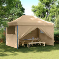 VidaXL Partyzelt Faltbares Popup mit 4 Seitenwänden Beige