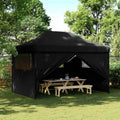 Vidaxl partytent inklapbaar pop-up met 4 zijwanden zwart