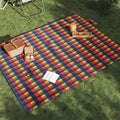 VidaXL Faltbare Picknickdecke, kariert, 200 x 150 cm, Samt, mehrfarbig