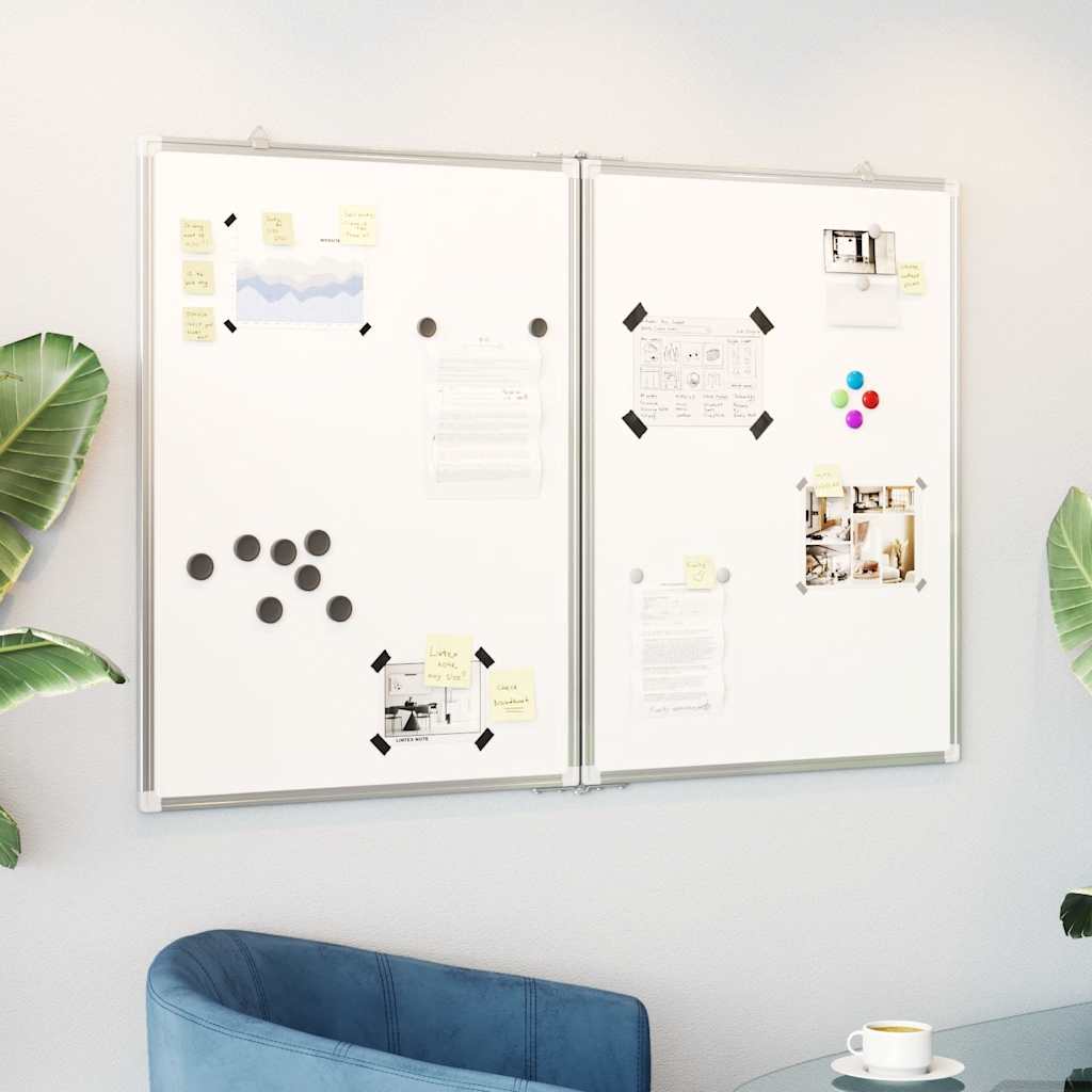 VidaXL Whiteboard, magnetisch, faltbar, 120 x 80 x 1,7 cm, Aluminium