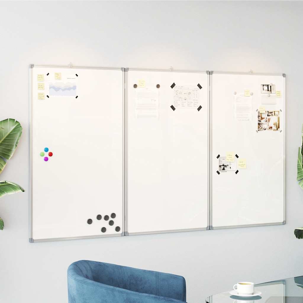 Vidaxx Magnetische Whiteboard-Flachleiste 180 x 80 x 1,7 cm Aluminium