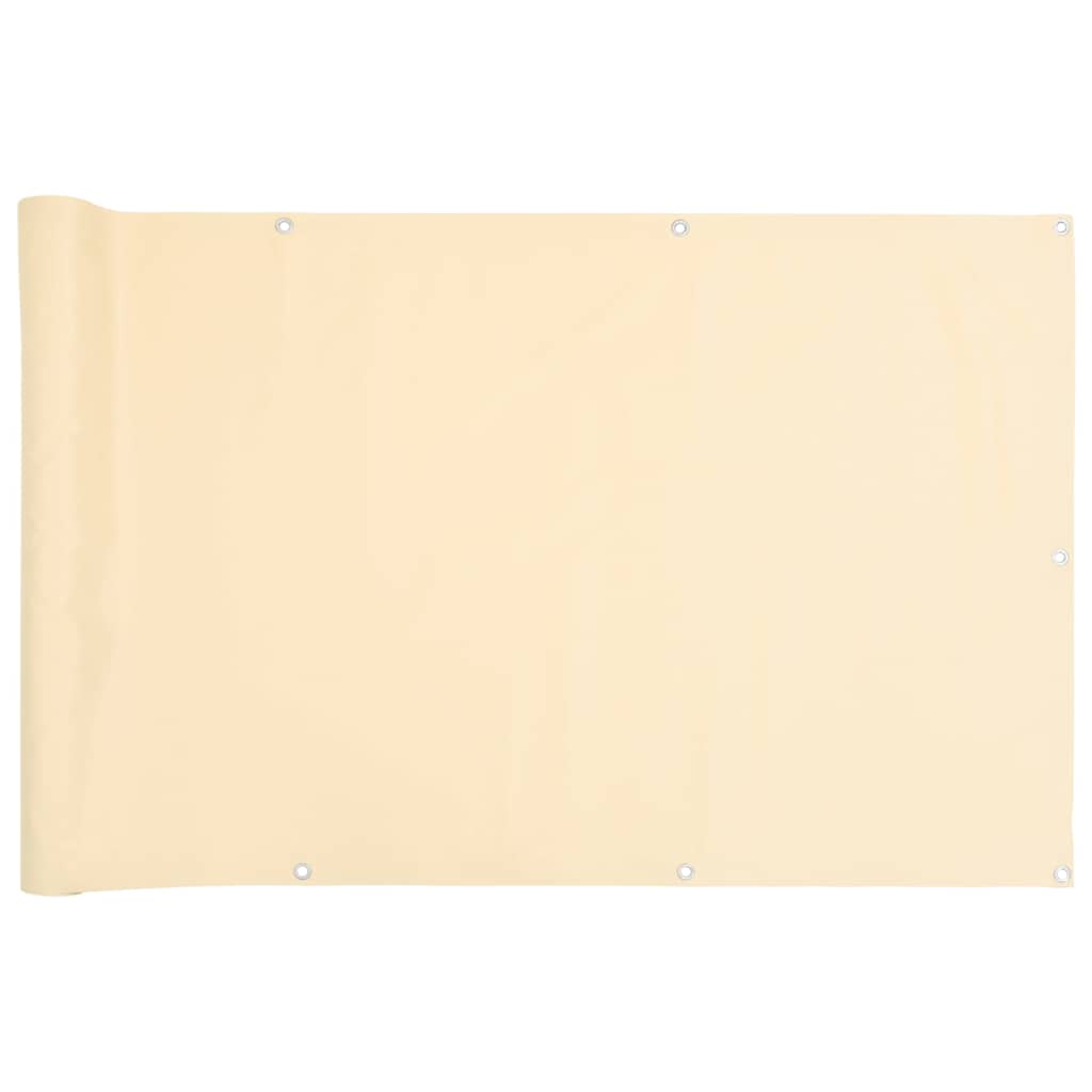 Vidaxl balkonscherm 400x75 cm pvc crèmekleurig