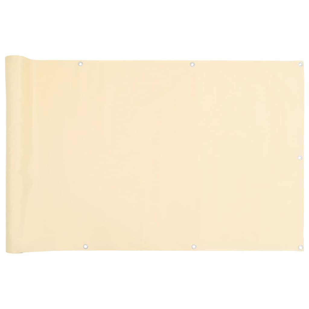 Vidaxl balkonscherm 600x120 cm pvc crèmekleurig