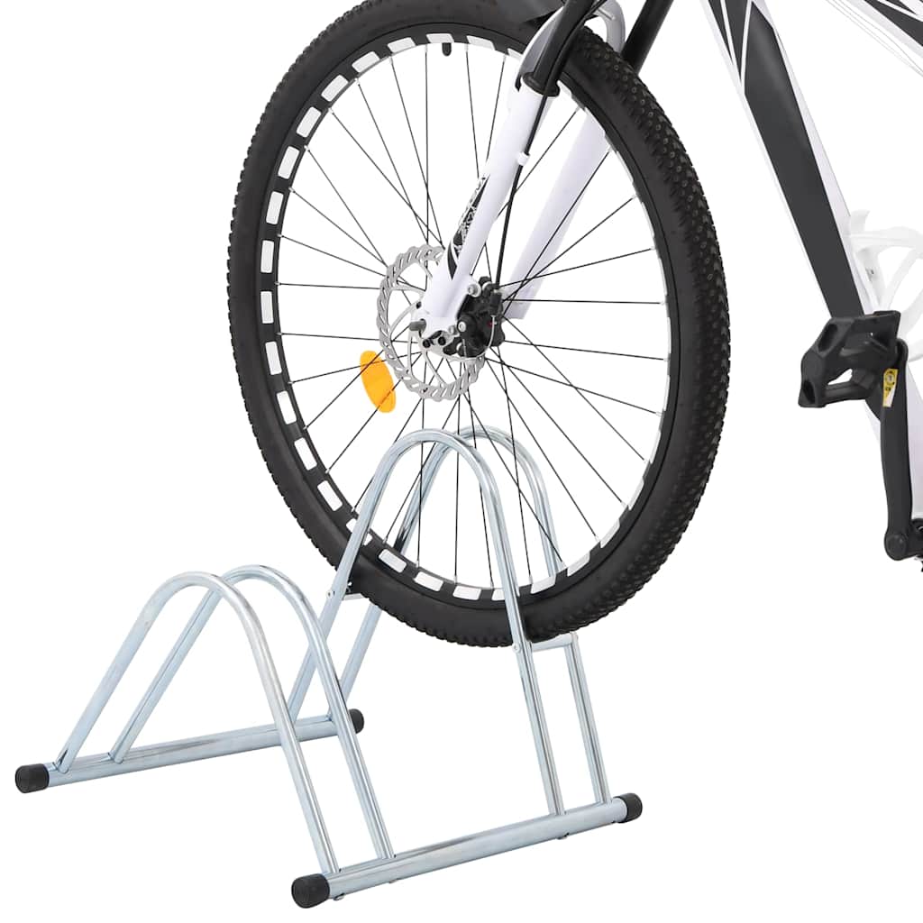 VidaXL Fahrradständer für 2 Fahrräder, freistehend, verzinkter Stahl
