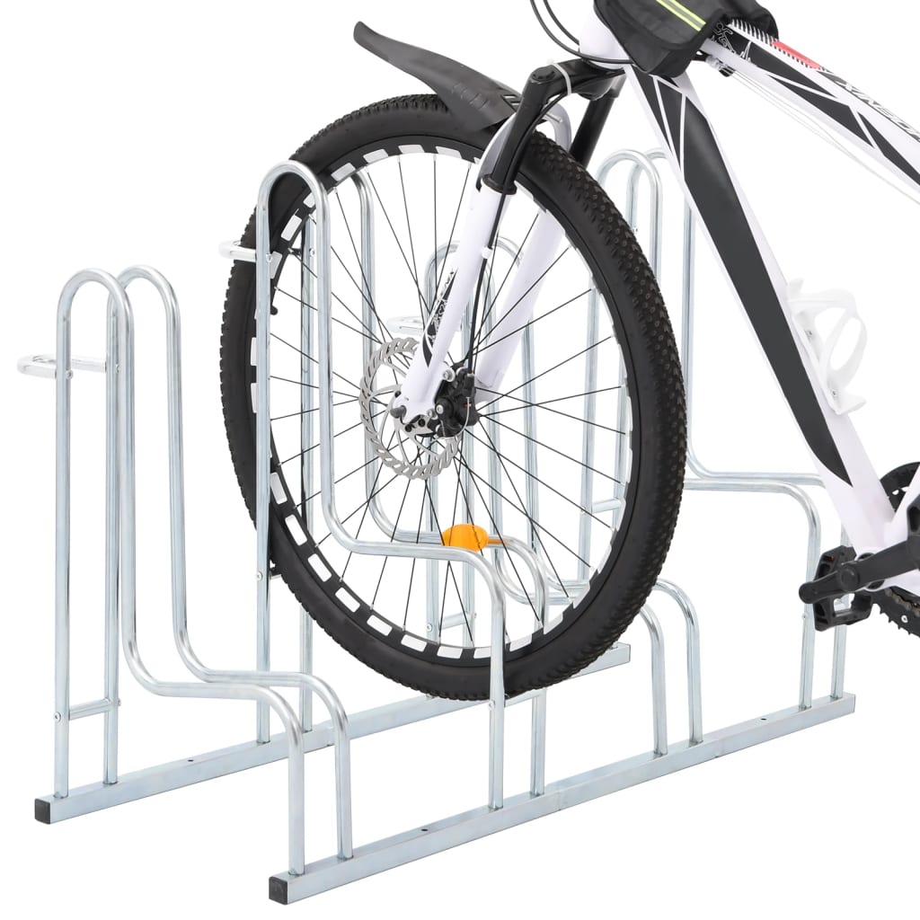 Vidaxl -Fahrradständer für 4 Fahrräder aus abgetrenntem verzinktem Stahl