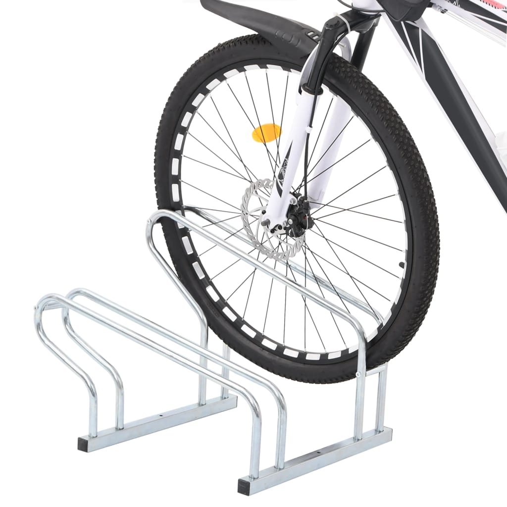 VidaXL Fahrradständer für 2 Fahrräder, freistehend, verzinkter Stahl