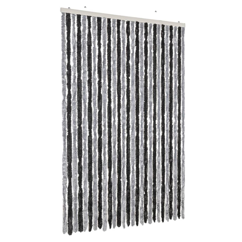 VidaXL Fliegengitter 118x220 cm Chenille Grau und Schwarz