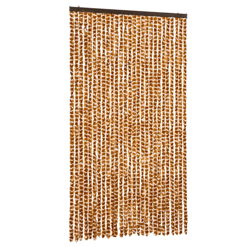 VidaXL Fliegengitter 118 x 220 cm Chenille Ocker und Weiß