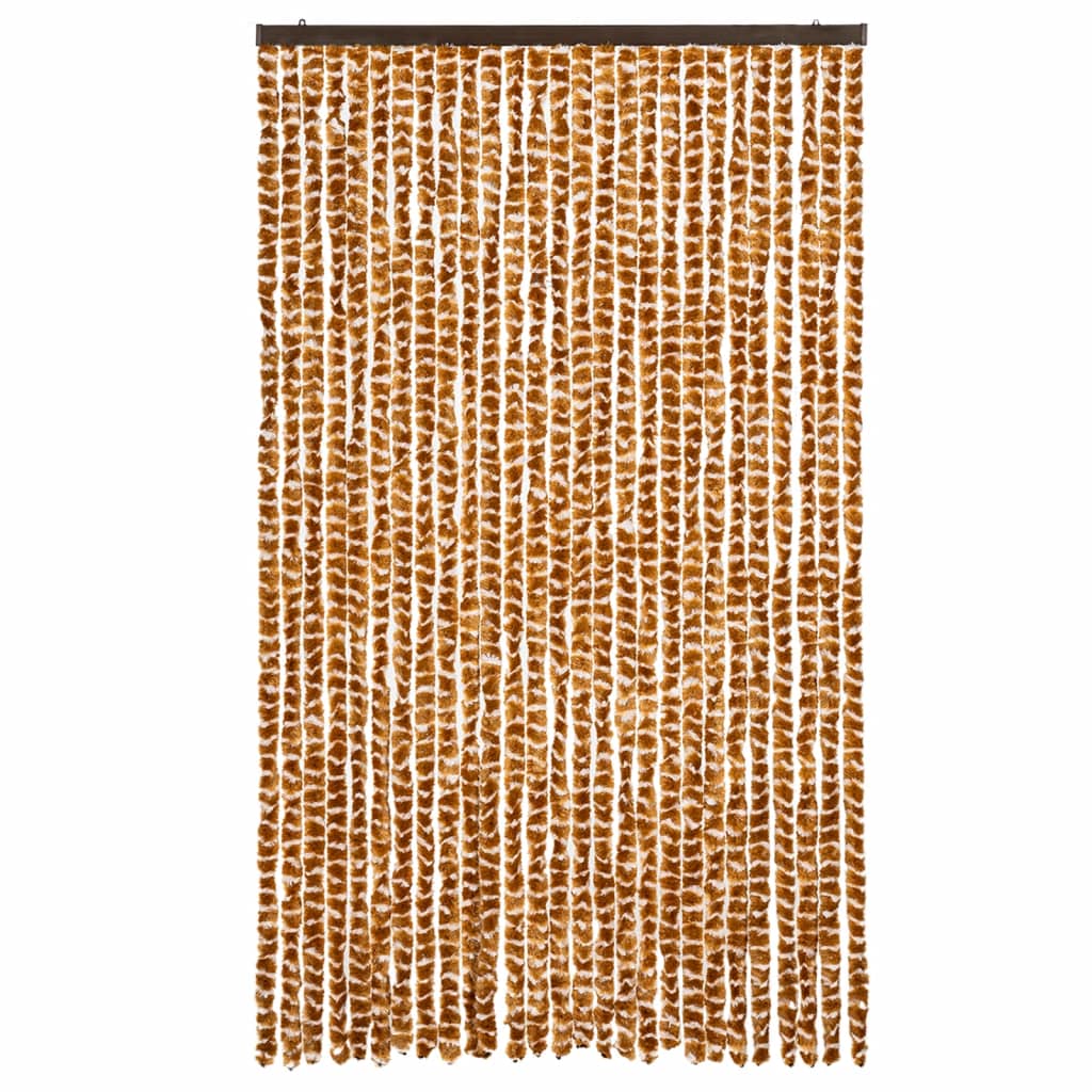 VidaXL Fliegengitter 118 x 220 cm Chenille Ocker und Weiß